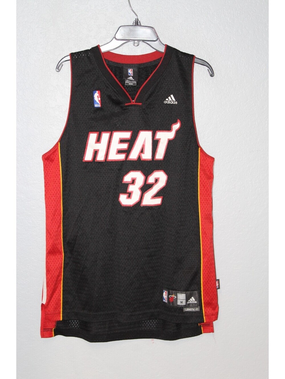 Adidas Heat 32 Shaquille O'Neal Men Black Basketball Jersey Swingman Size Medium